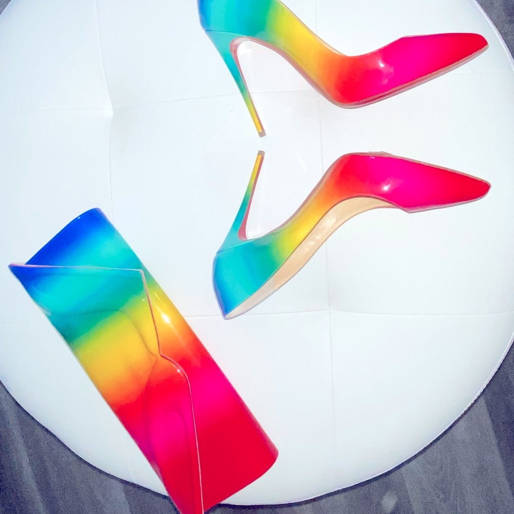 Authentic Rainbow Christian Louboutin clutch (matching shoe sold separately)